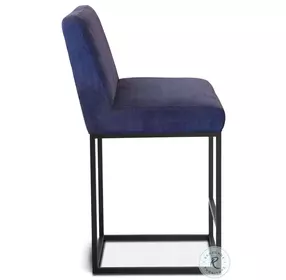 Rebel Navy Blue Linen Counter Height Stool