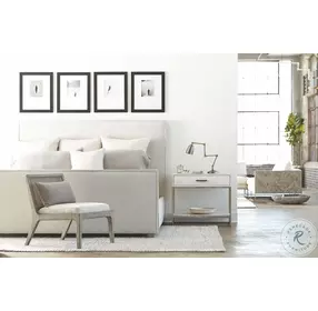 Highland Park Brushed White And Glazed Silver Alvar Nightstand