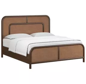Verge Handcrafted Walnut King Woven Panel Bed