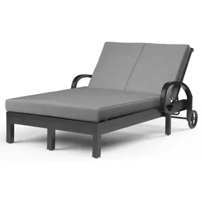 Monterey Canvas Granite 78" Outdoor Double Chaise with Self Welt