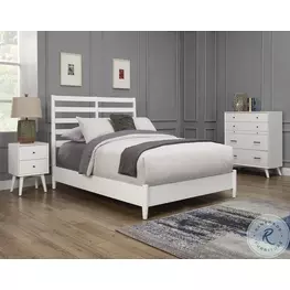 Flynn Retro White Panel Bedroom Set