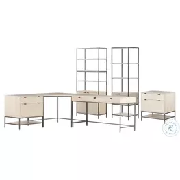 Trey Dove Poplar Home Office Set With Filing Cabinet