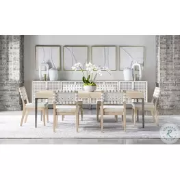 Biscayne Malabar And Alabaster Leg Extendable Dining Room Set With Strap Back Chair