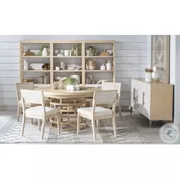 Biscayne Malabar And Alabaster Extendable Oval Dining Room Set With Woven Back Chair