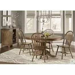 Carolina Crossing Antique Honey Oval Pedestal Extendable Dining Room Set