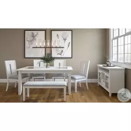Urban Icon White Glass Inlay Extendable Dining Room Set
