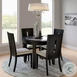 Urban Icon Black Round Glass Inlay Dining Room Set