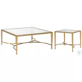 Metal Designs Gold Leaf Sangiovese Square Occasional Table Set