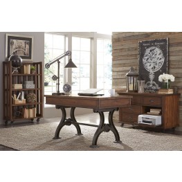 home office set. arlington house cobblestone brown home office set