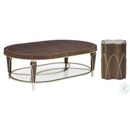 Villa Cherie Hazelnut Oval Occasional Table Set