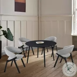Arcadia Black 48" Round Dining Room Set with Talulah Gray Chair