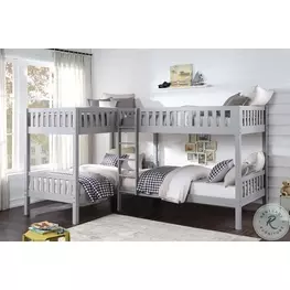 Orion Gray Youth L Corner Bunk Bedroom Set