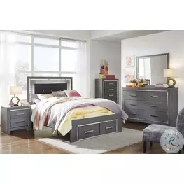 Lodanna Gray Youth Upholstered Panel Storage Bedroom Set