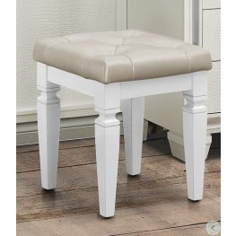 Linor White And Gold Vanity Stool From Butler Coleman Furniture