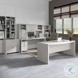 Echo Gray Sand 72" Bow Front Home Office Set
