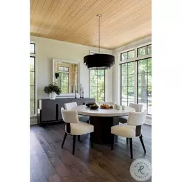 Erinn V X Topanga Silver Fox Round Dining Room Set