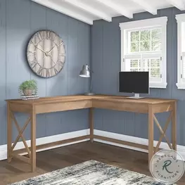 Key West Reclaimed Pine 60" L Shaped Home Office Set