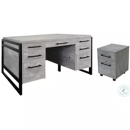 Mason Gray Double Pedestal Home Office Set