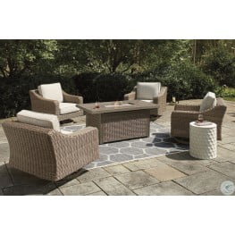 Ashvini Dark Brown And Beige Patio Set From Furniture Of America Coleman Furniture