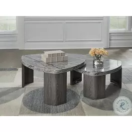 Surmour Gray and Brown Stacked Occasional Table Set
