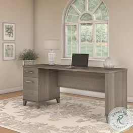Somerset Ash Gray 72" Office Home Office Set with Drawers