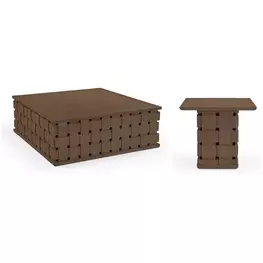 Trellyn Dark Brown Square Occassional Table Set