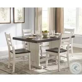 Autumn Echo White Wood Rectangular Dining Room Set