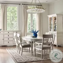 Azure Cove Tranquil Egret Oval Extendable Dining Room Set