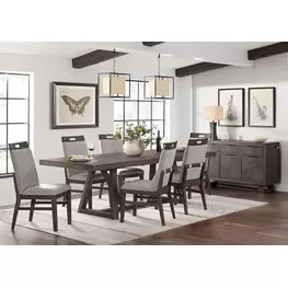 Hearst Reclaimed Chevron Extendable Rectangular Dining Room Set