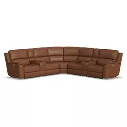 Henry Caramel Leather Modular Zero Gravity Power Reclining Sectional