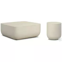 Ivan White Concrete Square Occassional Table Set