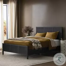 Sydney Black Wash and Black Cane Upholstered Bedroom Set