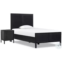 Sydney Black Wash and Black Cane Youth Upholstered Bedroom Set