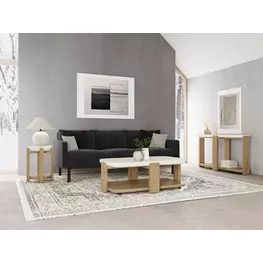 Sanibel Pale Oak and White Rectangular Occasional Table Set
