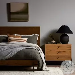Eaton Amber Oak Resin Upholstered Bedroom Set