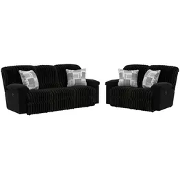 Comet Black Lay Flat Reclining Living Room Set