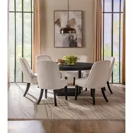 Leandro Burnished Black Round Dining Room Set