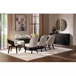 Leandro Burnished Black Extendable Rectangular Dining Room Set