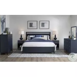 Summerland Inkwell Blue Panel Bedroom Set