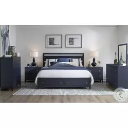 Summerland Inkwell Blue Panel Storage Bedroom Set