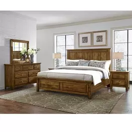 Maple Road Antique Amish Slat Storage Poster Bedroom Set