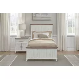 Beach Comber Weathered White And Sand Top Youth Panel Bedroom Set