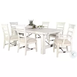 Cozy Luxe White White Sand Extendable Rectangular Dining Room Set