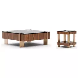 Altura Smoked Walnut Glass Top Occasional Table Set