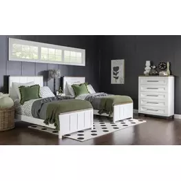 Dutton Natural White and Toasted Coconut Youth Panel Bedroom Set