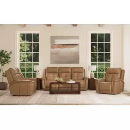 Ranger Oakridge Brown Leather Zero Gravity Power Reclining Living Room Set