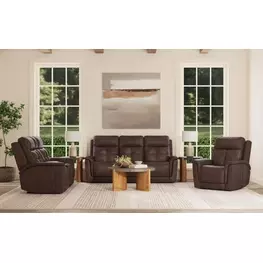 Ranger Rustic Brown Leather Zero Gravity Power Reclining Living Room Set