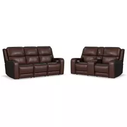 Oasis Truffle Leather Zero Gravity Power Reclining Living Room Set