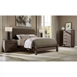 Joinery Espresso Oak Plank Panel Bedroom Set