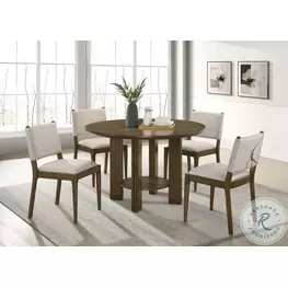 Ottowa Brown 47" Round Dining Room Set with Shelf